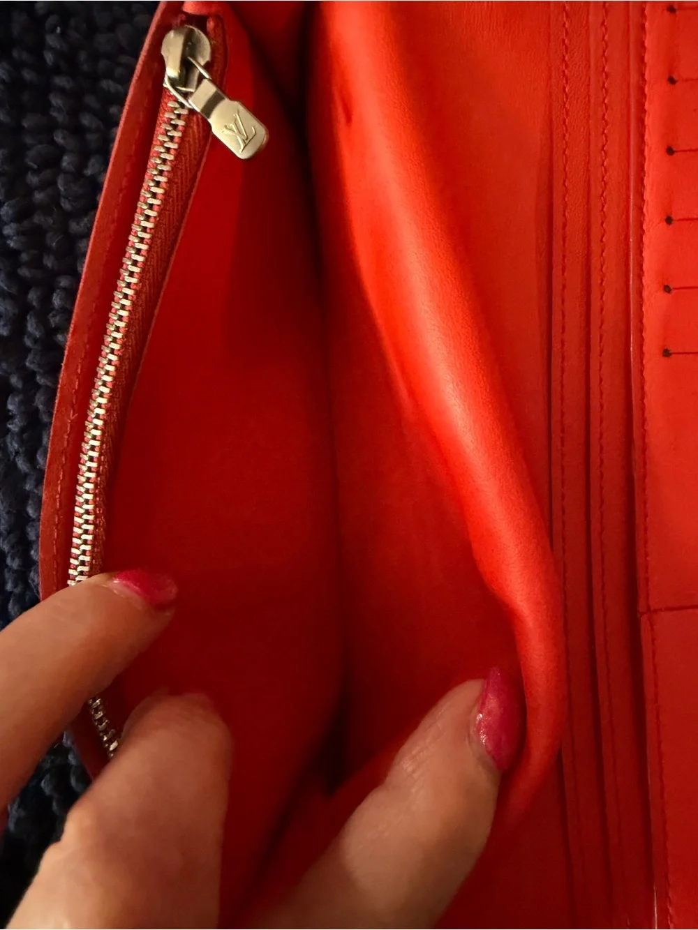 Louis Vuitton Red Brazza Long Leather Unisex Bifold Wallet